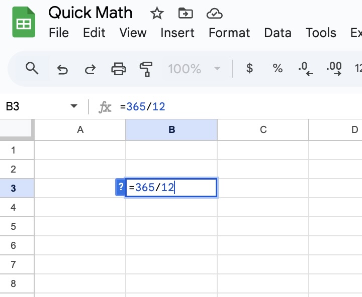 Excel as Calculator