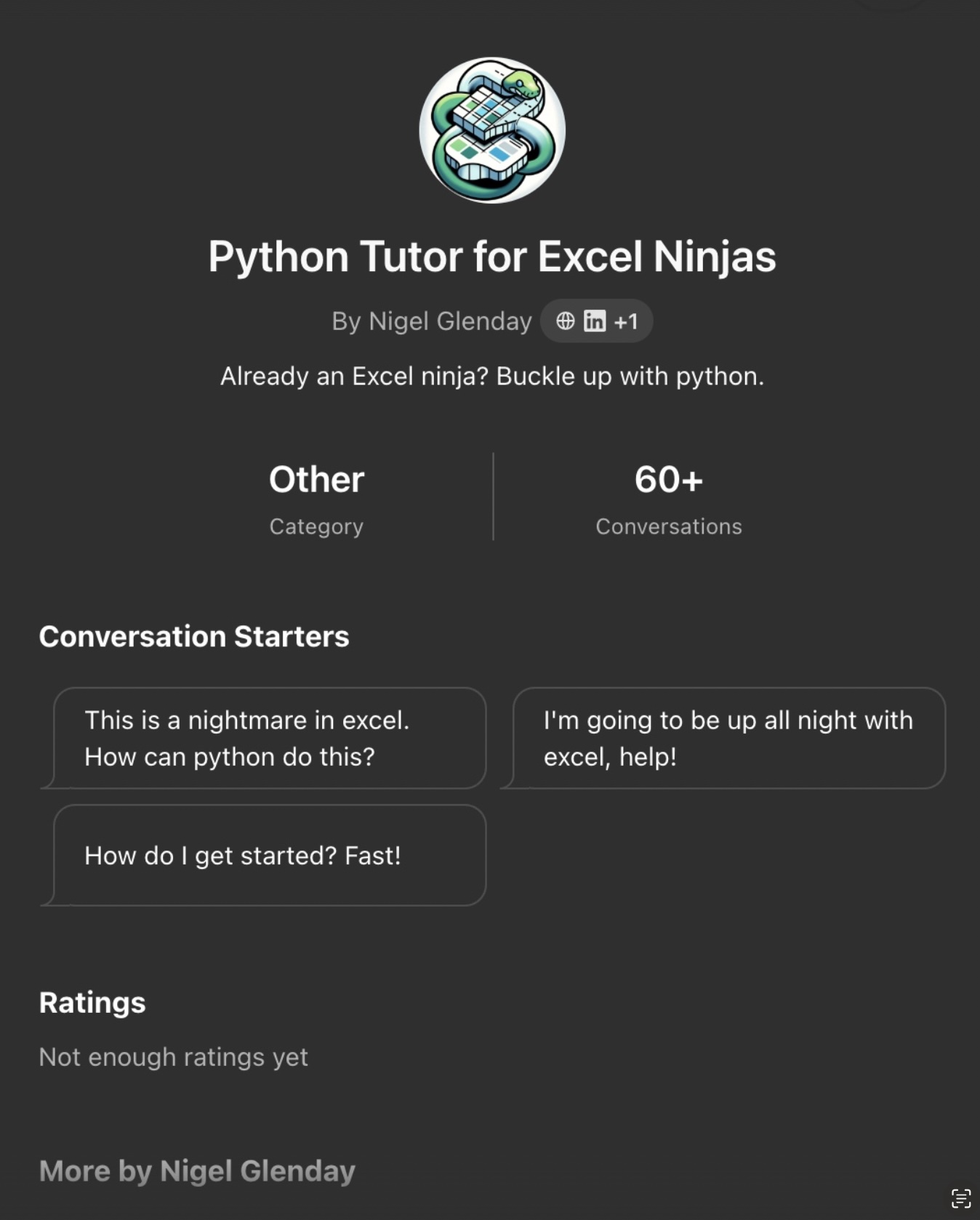 Python Tutor for Excel Ninjas
